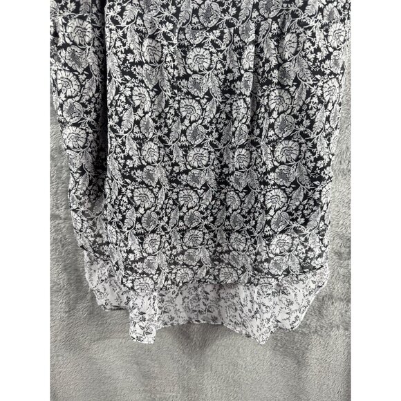 Faded Glory Womens Floral Black & White Sleeveless Chiffon Tank Top M (8-10) - Picture 4 of 12